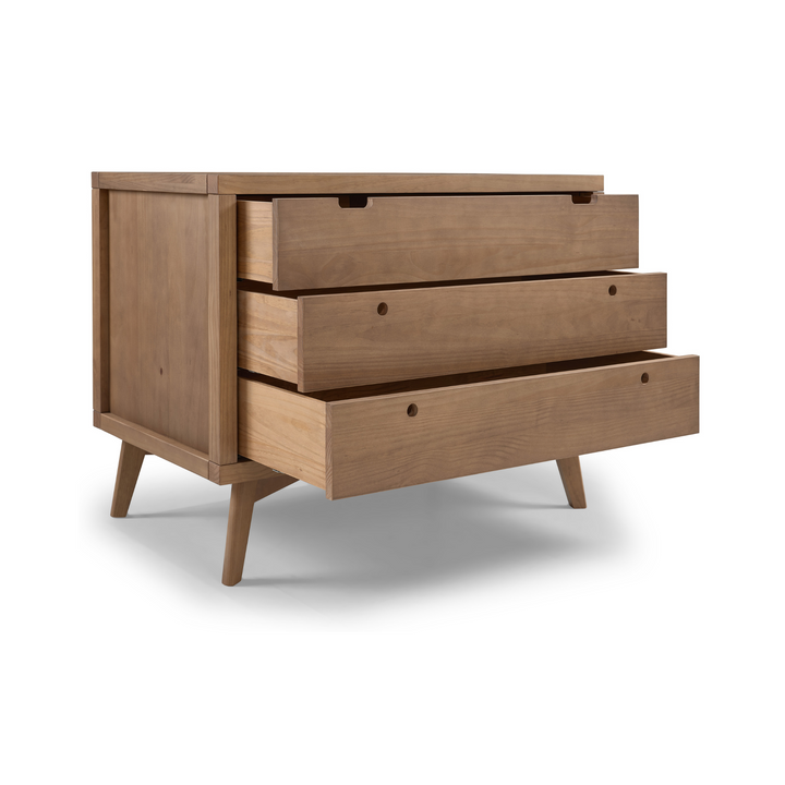 Retro 3 Drawer Dresser in Walnut