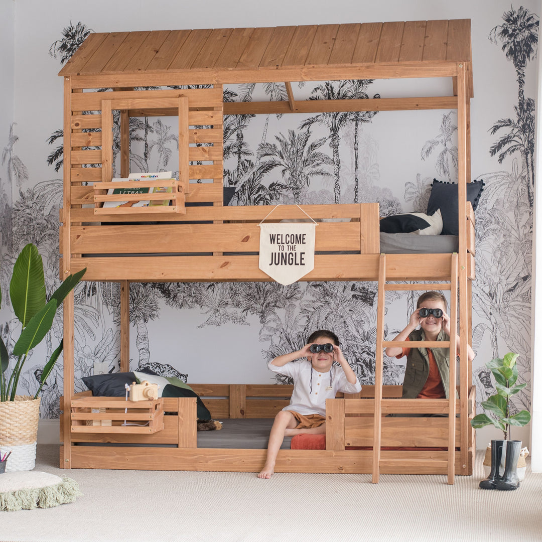 Solid Wood Bunk Bed in Hazelnut