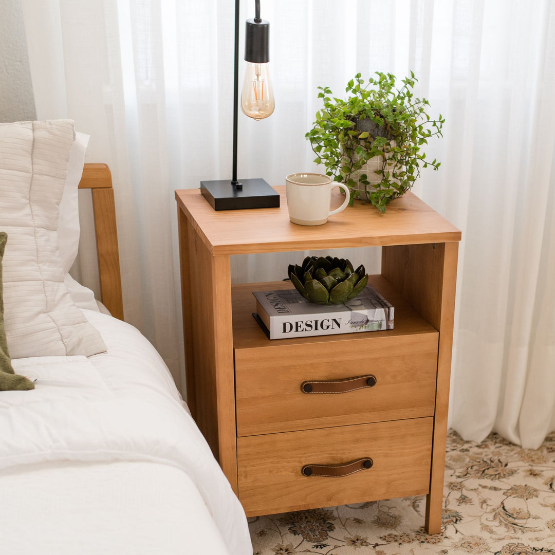 Cali Two-Drawer Nightstand in Hazelnut