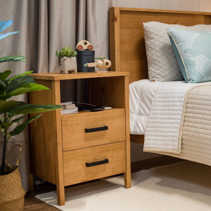 Cali Two-Drawer Nightstand in Hazelnut