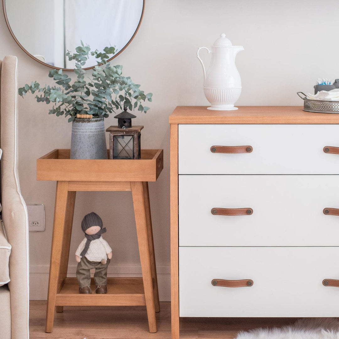 Retro Side Table in Hazelnut