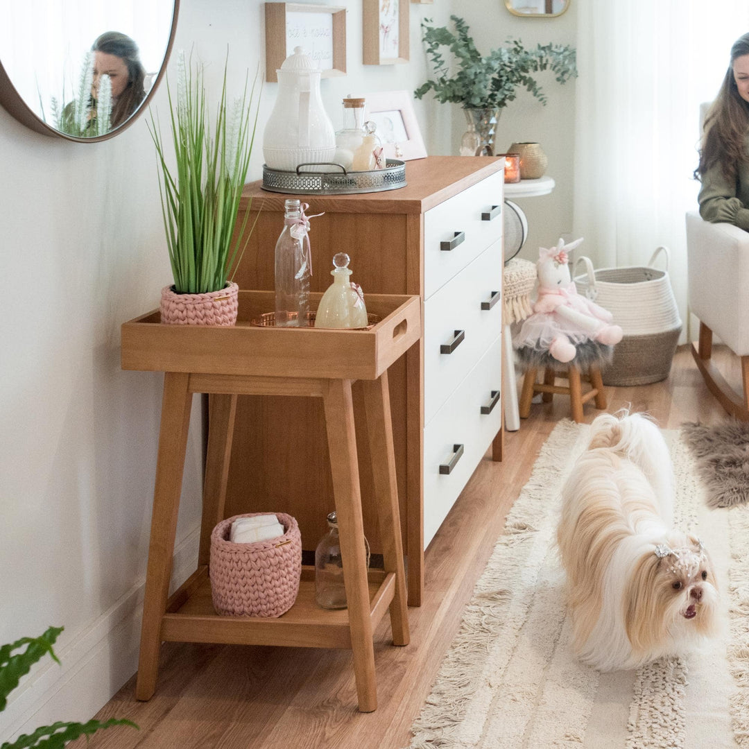 Retro Side Table in Hazelnut