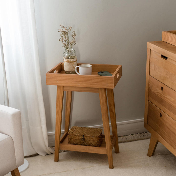 Retro Side Table in Hazelnut